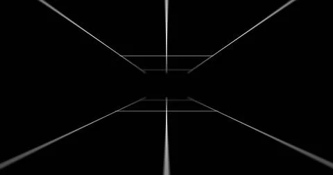 Composition of white lines on black background Ilustração Stock
