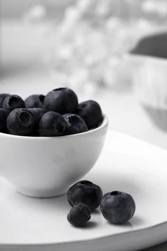 Composition of white table elements Stock Photos
