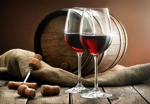 Composition with wine Stock Photos