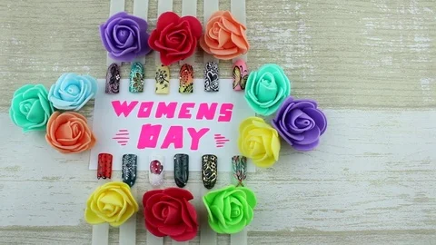 Composition Women's Day and florets Stock Footage 85337210