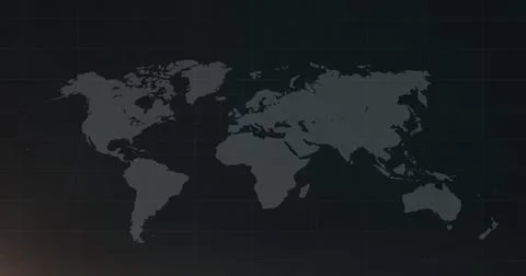 Composition of world map over black background Ilustração Stock