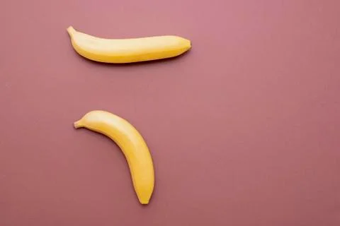 Composition of yellow bananas to display problems with the potency of men Stock Photos