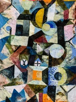 Composition with the Yellow Half-Moon and the Paul Klee. Stock Illustration