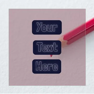Composition of your text here over red pencil Stock Photos