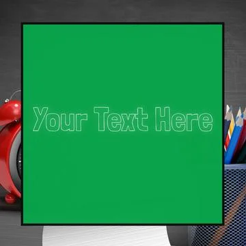 Composition of your text here over alarm clock and pencils Stock Photos