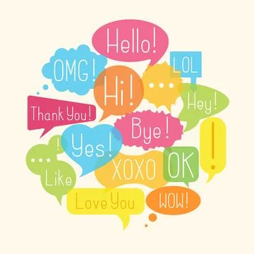 Compositions with speech bubbles Stock Illustration