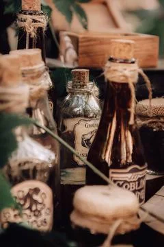 Compositions of wedding decor before the wedding Stock Photos