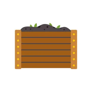 Compost bin creating organic fertilizer for plants Stock Illustration