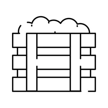 Compost bin creating organic fertilizer line art icon Stock Illustration