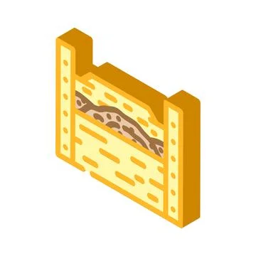 Compost bin eco conscious isometric icon vector illustration Stock Illustration