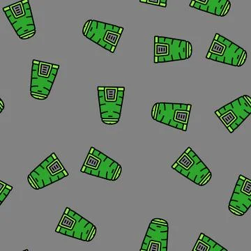 Compost bin eco conscious vector seamless pattern Stock Illustration