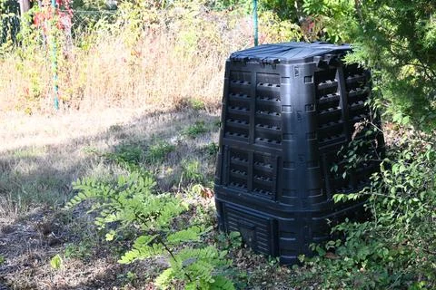 Compost bin in a garden Stock Photos