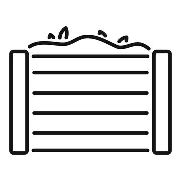Compost bin holding organic waste for fertilizer Stock Illustration