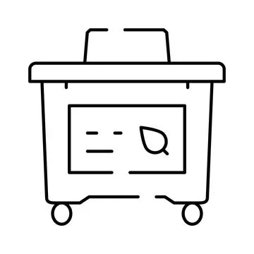 Compost bin with leaf icon symbolizing organic recycling Stock Illustration
