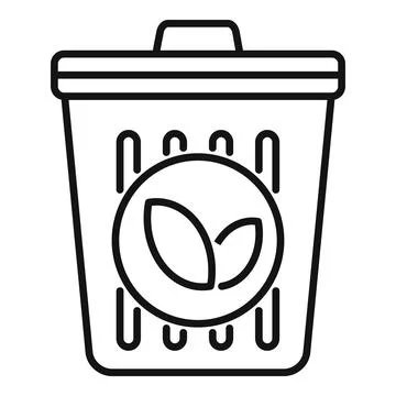Compost bin with leaves promoting organic waste recycling Stock Illustration
