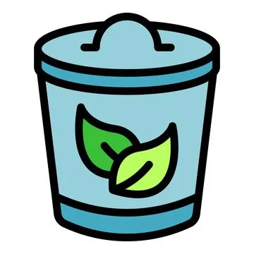 Compost bin with organic waste for composting process Stock Illustration