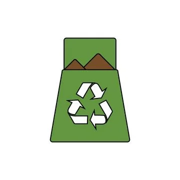 Compost bin symbol promoting organic waste recycling and sustainability 스톡 일러스트