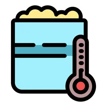 Compost bin temperature measuring with thermometer icon Stock Illustration