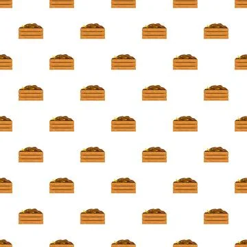 Compost boxes creating seamless organic gardening pattern Stock Illustration