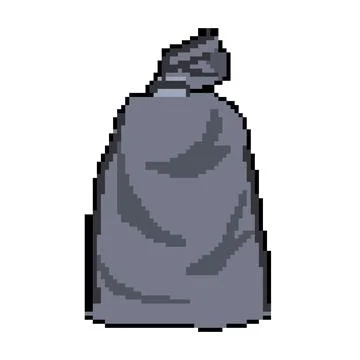 Compost compostable trash bag pixel art vector illustration Stock Illustration