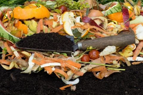 Compost with composted soil Stock Photos