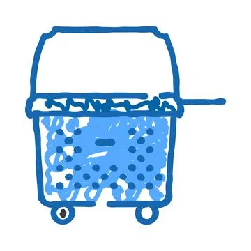 Compost container bin with organic waste doodle Stock Illustration
