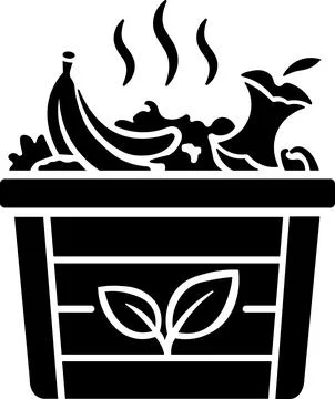 Compost container with bio waste recycling icon Stock Illustration