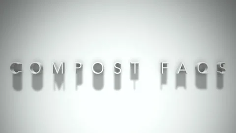 Compost faqs 3D title animation with shadows on a white background Stock Footage 297903855