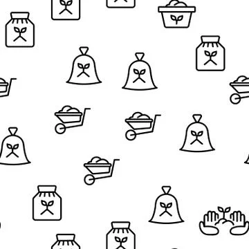 Compost Ground Soil Vector Seamless Pattern Stock Illustration