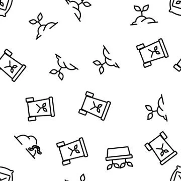 Compost Ground Soil Vector Seamless Pattern Stock Illustration