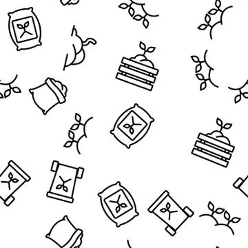 Compost Ground Soil Vector Seamless Pattern Stock Illustration