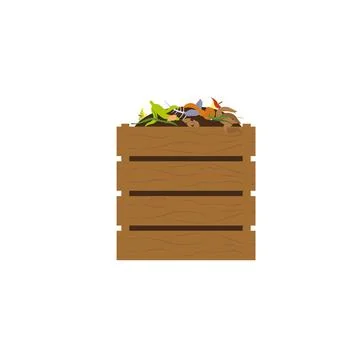 Compost Heap with Organic Waste Flat Vector Illustration Stock-Illustration