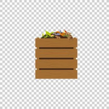 Compost Heap with Organic Waste Flat Illustrazione stock