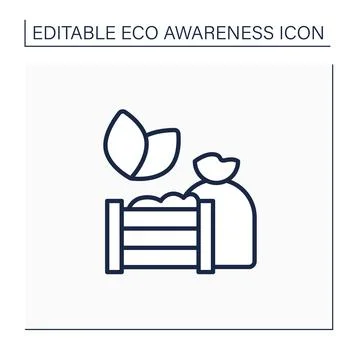 Compost line icon Stock Illustration