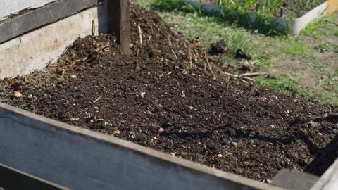 Compost pile with fresh vermicompost close-up Stock Footage 340752978