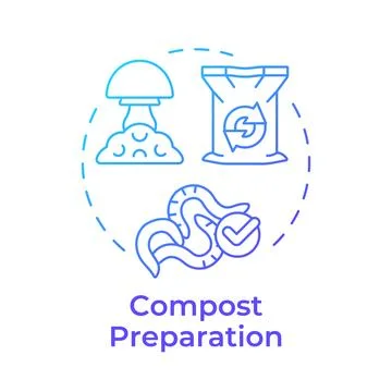 Compost preparation blue gradient concept icon Stock Illustration
