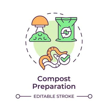 Compost preparation multi color concept icon Stock Illustration