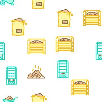 Compost Production Vector Seamless Pattern Stock Illustration