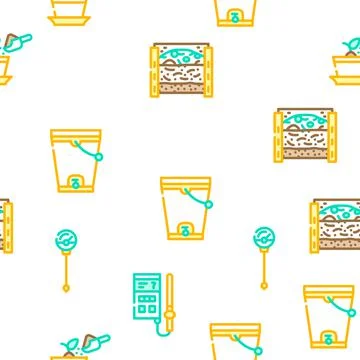 Compost Production Vector Seamless Pattern Stock Illustration