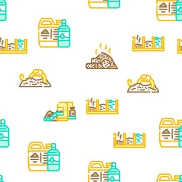 Compost Production Vector Seamless Pattern Stock Illustration