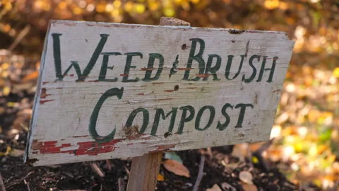 Compost Sign on Farm Stock Footage 130606427