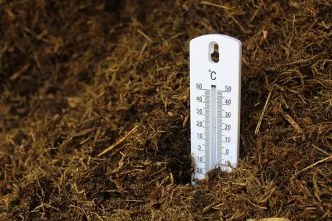 Compost with a thermometer Stock Photos