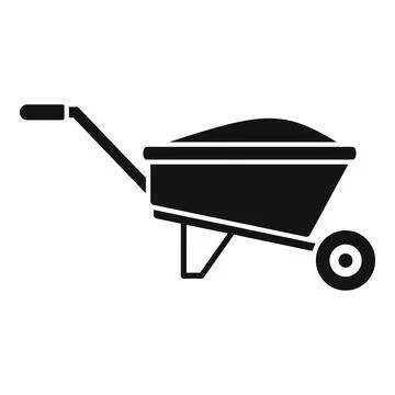Compost wheelbarrow icon, simple style Illustration