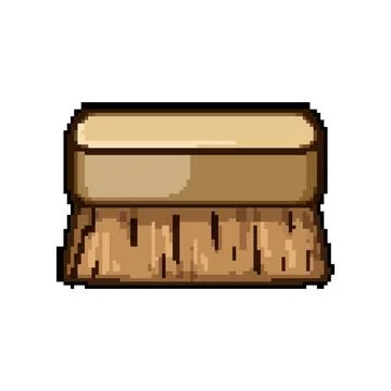 Compostable coconut fiber dish scrubber pixel art vector illustration Stock Illustration
