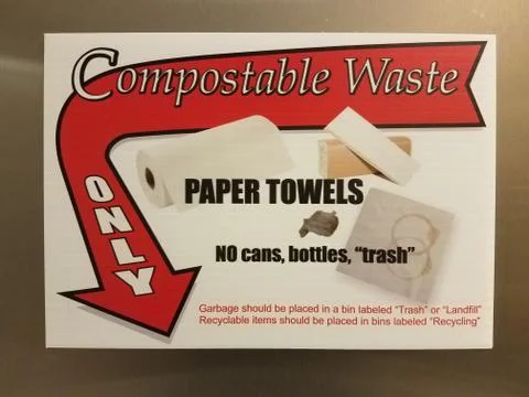 Compostable waste sign Stock Photos