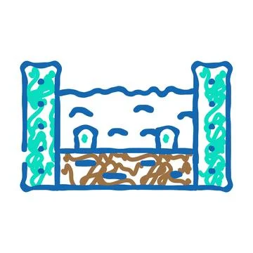 Composter solid waste icon doodle illustration Stock Illustration