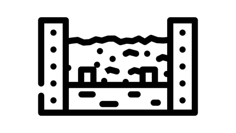 Composter solid waste line icon animation Stock Footage 166419352