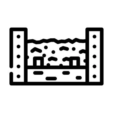 Composter solid waste line icon vector illustration Stock Illustration