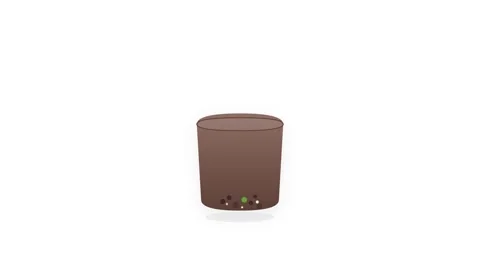 Composting Bin Icon with Falling Organic Waste Transforming into Fertile So.. Stock-Footage 346130843