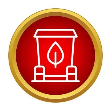 Composting bin line icon for organic waste management Stock Illustration